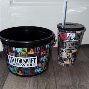 Taylor Swift The Eras Tour Black Bucket and Cup Set